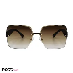 خرید عینک آفتابی زنانه بدون فریم با دسته قهوه‌ای و لنز سایه روشن DIOR مدل D2328 | فروشگاه آرکوشاپ