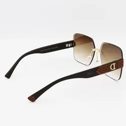 خرید عینک آفتابی زنانه بدون فریم با دسته قهوه‌ای و لنز سایه روشن DIOR مدل D2328 | فروشگاه آرکوشاپ