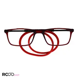 خرید عینک مطالعه مگنتی ژله ای نمره +1.25 با فریم قرمز و دسته قابل تنظیم مدل MS | فروشگاه آرکوشاپ