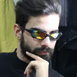 خرید عینک آفتابی اوکلی با فریم نقره ای رنگ، لنز آینه ای و آبی رنگ مدل W2236 | فروشگاه آرکوشاپ