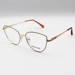 خرید عینک طبی گربه ای با فریم فلزی، طلایی و قهوه ای رنگ برند تیفانی مدل 8355 | فروشگاه آرکوشاپ