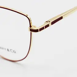 خرید عینک طبی گربه ای با فریم فلزی، طلایی و قرمز رنگ برند Tiffany & Co مدل 8355 | فروشگاه آرکوشاپ