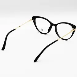 خرید فریم عینک چندکاوره گربه ای شکل، با فریم مشکی رنگ با دسته فنری مدل 2353T | فروشگاه آرکوشاپ