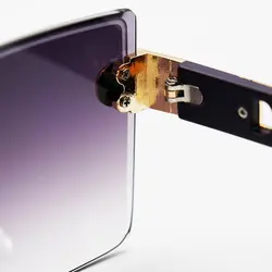 خرید عینک آفتابی زنانه با دسته بنفش رنگ، فریم لس، مربعی شکل و لنز دودی سایه روشن DIOR مدل 2242 | فروشگاه آرکوشاپ