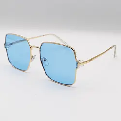 خرید عینک شب زنانه با فریم بزرگ، مربعی شکل، طلایی رنگ و عدسی آبی DITIAI مدل 1662 | فروشگاه آرکوشاپ