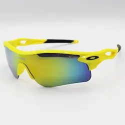 خرید عینک ورزشی اوکلی OAKLEY نیم فریم و زرد با عدسی آینه ای چند رنگ مدل 9052 | فروشگاه آرکوشاپ