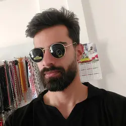 خرید عینک آفتابی گرد ریبن با فریم فلزی، طلایی رنگ، عدسی شیشه ای و دودی تیره مدل 3447 | فروشگاه آرکوشاپ