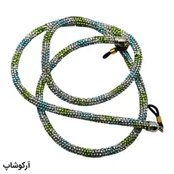 خرید بند عینک منجوق دار سواروسکی با رنگ سفید، سبز و آبی مدل 992613 | فروشگاه آرکوشاپ