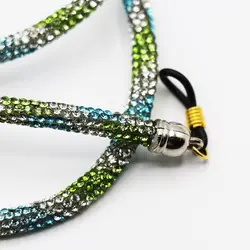 خرید بند عینک منجوق دار سواروسکی با رنگ سفید، سبز و آبی مدل 992613 | فروشگاه آرکوشاپ