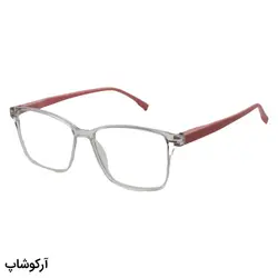 خرید عینک مطالعه نزدیک بین +1.75 با فریم مستطیلی شکل، بی رنگ و دسته صورتی کم رنگ مدل 3205 | فروشگاه آرکوشاپ