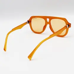 خرید عینک آفتابی خلبانی Balenciaga با فریم نارنجی رنگ و لنز نارنجی روشن مدل SH601 | فروشگاه آرکوشاپ