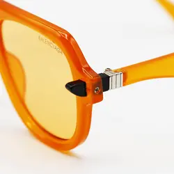 خرید عینک آفتابی خلبانی Balenciaga با فریم نارنجی رنگ و لنز نارنجی روشن مدل SH601 | فروشگاه آرکوشاپ