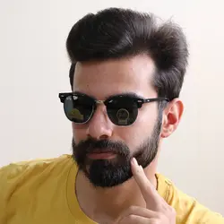 خرید عینک آفتابی کلاب مستر برند ریبن عدسی شیشه با فریم طلایی مدل N3016 | فروشگاه آرکوشاپ