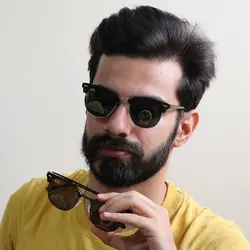 خرید عینک آفتابی کلاب مستر برند ریبن عدسی شیشه با فریم طلایی مدل N3016 | فروشگاه آرکوشاپ