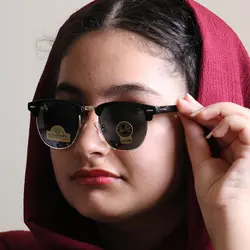 خرید عینک آفتابی کلاب مستر برند ریبن عدسی شیشه با فریم طلایی مدل N3016 | فروشگاه آرکوشاپ