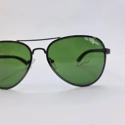 خرید عینک آفتابی فریم نوک مدادی با عدسی سبز آنتی رفلکس خلبانی برند کارتیر Cartier و دسته چوبی مدل 125-C4 | فروشگاه آرکوشاپ