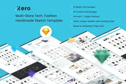 طرح لایه باز تمپلیت چند فروشگاهی Xero - Multi-Store Tech, Fashion Sketch Template - افزونه ها | شبکه خرید و فروش منابع دیجیتالی