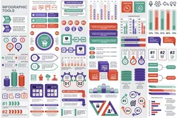 طرح لایه باز تمپلیت اینفوگرافیک Set Infographic Elements Graphics Template - افزونه ها | شبکه خرید و فروش منابع دیجیتالی
