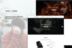 طرح لایه باز تمپلیت سالن آرایش و زیبایی Scissors : Salon & Hair Styling PSD Template - افزونه ها | شبکه خرید و فروش منابع دیجیتالی