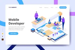 طرح لایه باز تمپلیت لندینگ پیج توسعه دهنده موبایل Mobile Developer - Landing Page - افزونه ها | شبکه خرید و فروش منابع دیجیتالی