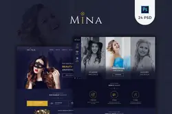 طرح لایه باز تمپلیت سالن زیبایی و میکاپ Mina - Beauty Salon Makeup PSD - افزونه ها | شبکه خرید و فروش منابع دیجیتالی