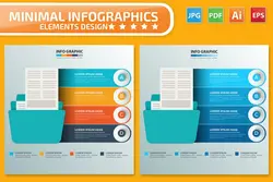 طرح لایه باز اینفوگرافیک فولدر Folder Infographics design - افزونه ها | شبکه خرید و فروش منابع دیجیتالی