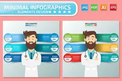 طرح لایه باز اینفوگرافیک پزشکان Doctor Infographics - افزونه ها | شبکه خرید و فروش منابع دیجیتالی