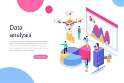 طرح لایه باز تمپلیت لندینگ پیج Data Analysis Isometric Concept - افزونه ها | شبکه خرید و فروش منابع دیجیتالی