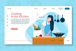 طرح لایه باز لندینگ پیج آشپزی Cooking in the Kitchen - Landing Page GR - افزونه ها | شبکه خرید و فروش منابع دیجیتالی
