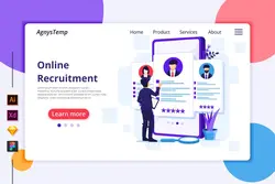 طرح لایه باز لندینگ پیج استخدام Recruitment Illustration - Agnytemp - افزونه ها | شبکه خرید و فروش منابع دیجیتالی