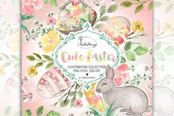 طرح لایه باز تصویر پس زمینه عید پاک Cute Easter design - افزونه ها | شبکه خرید و فروش منابع دیجیتالی