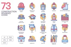 طرح لایه باز ست آیکون ساختمان و بنایی 73 Construction Icons - افزونه ها | شبکه خرید و فروش منابع دیجیتالی