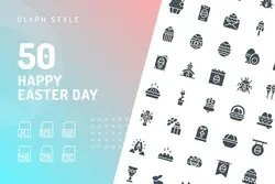 طرح لایه باز ست آیکون عید پاک Happy Easter Day Glyph Icons - افزونه ها | شبکه خرید و فروش منابع دیجیتالی