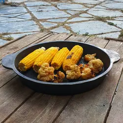 تابه چدنی آبندی شده خالص بدون روکش شیمیایی (چدن روسی ماهیتابه ماهی تابه چدنی روس) تابه ووک چدن . تابه گریل ووک . قابلمه چدنی . ماهیتابه چدنی . سرویس چدنی . ظروف چدنی آقای سنگی