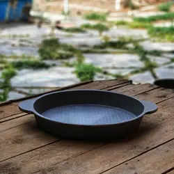 تابه چدنی آبندی شده خالص بدون روکش شیمیایی (چدن روسی ماهیتابه ماهی تابه چدنی روس) تابه ووک چدن . تابه گریل ووک . قابلمه چدنی . ماهیتابه چدنی . سرویس چدنی . ظروف چدنی آقای سنگی