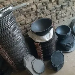 تابه چدنی آبندی شده خالص بدون روکش شیمیایی (چدن روسی ماهیتابه ماهی تابه چدنی روس) تابه ووک چدن . تابه گریل ووک . قابلمه چدنی . ماهیتابه چدنی . سرویس چدنی . ظروف چدنی آقای سنگی
