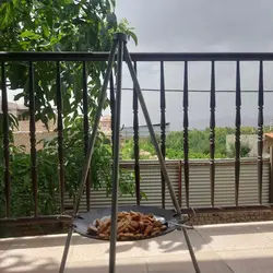 ساج چدنی آبندی شده 48 سانتی دسته دار ساج نان پزی چدن خالص بدون روکش شیمیایی (ساچ روسی ظرف چدنی) ظروف کوهنوردی و طبیعتگردی و ظروف سفری | ساج ووک چدنی تابه ووک چدنی . ماهیتابه چدنی . قابلمه چدنی