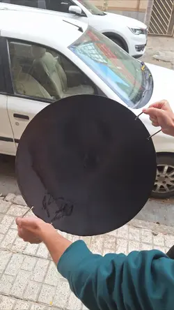 ساج چدنی آبندی شده 48 سانتی دسته دار ساج نان پزی چدن خالص بدون روکش شیمیایی (ساچ روسی ظرف چدنی) ظروف کوهنوردی و طبیعتگردی و ظروف سفری | ساج ووک چدنی تابه ووک چدنی . ماهیتابه چدنی . قابلمه چدنی