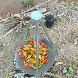 ساج چدنی آبندی شده 48 سانتی دسته دار ساج نان پزی چدن خالص بدون روکش شیمیایی (ساچ روسی ظرف چدنی) ظروف کوهنوردی و طبیعتگردی و ظروف سفری | ساج ووک چدنی تابه ووک چدنی . ماهیتابه چدنی . قابلمه چدنی