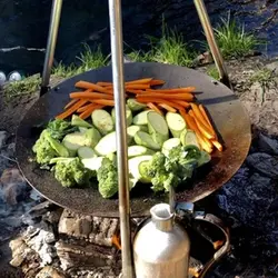 ساج چدنی آبندی شده 48 سانتی دسته دار ساج نان پزی چدن خالص بدون روکش شیمیایی (ساچ روسی ظرف چدنی) ظروف کوهنوردی و طبیعتگردی و ظروف سفری | ساج ووک چدنی تابه ووک چدنی . ماهیتابه چدنی . قابلمه چدنی