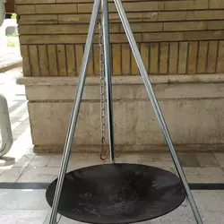 ساج چدنی آبندی شده 44 سانتی دسته دار ساج نان پزی چدن خالص بدون روکش شیمیایی (ساچ روسی ظرف چدنی) ظروف کوهنوردی و طبیعتگردی و ظروف سفری | ساج ووک چدنی تابه ووک چدنی . ماهیتابه چدنی . قابلمه چدنی