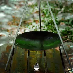 ساج چدنی آبندی شده 44 سانتی دسته دار ساج نان پزی چدن خالص بدون روکش شیمیایی (ساچ روسی ظرف چدنی) ظروف کوهنوردی و طبیعتگردی و ظروف سفری | ساج ووک چدنی تابه ووک چدنی . ماهیتابه چدنی . قابلمه چدنی
