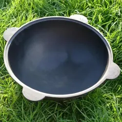 قازن چدن خالص بدون روکش شیمیایی 15 لیتری (چدن روسی پاتیل غازن قابلمه دیگ چدنی) ظرف کوهنوردی و سفر