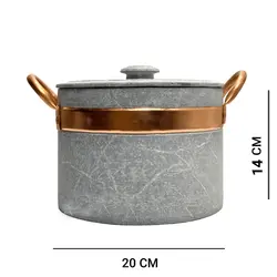 دیگ سنگی 6 نفره با دستگیره مسی مدل رویال صادراتی سوپر پلاس A2 | دیزی سنگی | قابلمه سنگی | هدیه تولد | هدیه روز مادر | هدیه ولنتاین | جهیزیه عروس | کادویی روز مادر | ظروف سنگی آقای سنگی | ظروف آنتیک و کلکسیونی | قابلمه سنگی لوکس و لاکچری | هدیه روز زن