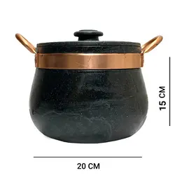 دیگ سنگی 6 نفره با دستگیره مسی مدل رویال صادراتی سوپر پلاس A1 | دیزی سنگی | قابلمه سنگی | هدیه تولد | هدیه روز مادر | هدیه ولنتاین | جهیزیه عروس | کادویی روز مادر | ظروف سنگی آقای سنگی | ظروف آنتیک و کلکسیونی | قابلمه سنگی لوکس و لاکچری | هدیه روز زن