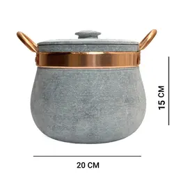 دیگ سنگی 6 نفره با دستگیره مسی مدل رویال صادراتی سوپر پلاس A1 | دیزی سنگی | قابلمه سنگی | هدیه تولد | هدیه روز مادر | هدیه ولنتاین | جهیزیه عروس | کادویی روز مادر | ظروف سنگی آقای سنگی | ظروف آنتیک و کلکسیونی | قابلمه سنگی لوکس و لاکچری | هدیه روز زن