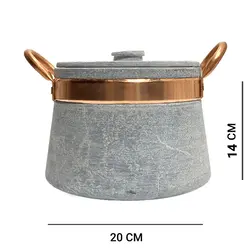 دیگ سنگی 6 نفره با دستگیره مسی مدل رویال صادراتی سوپر پلاس A3 | دیزی سنگی | قابلمه سنگی | هدیه تولد | هدیه روز مادر | هدیه ولنتاین | جهیزیه عروس | کادویی روز مادر | ظروف سنگی آقای سنگی | ظروف آنتیک و کلکسیونی | قابلمه سنگی لوکس و لاکچری | هدیه روز زن