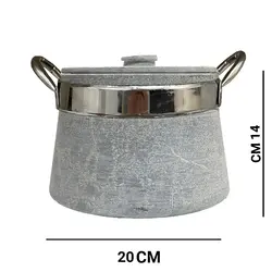 دیگ سنگی 6 نفره با دستگیره استیل مدل رویال صادراتی سوپر پلاس A3 | دیزی سنگی | قابلمه سنگی | هدیه تولد | هدیه روز مادر | هدیه ولنتاین | جهیزیه عروس | کادویی روز مادر | ظروف سنگی آقای سنگی | ظروف آنتیک و کلکسیونی | قابلمه سنگی لوکس و لاکچری | هدیه روز زن