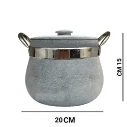 دیگ سنگی 6 نفره با دستگیره استیل مدل رویال صادراتی سوپر پلاس A1 | دیزی سنگی | قابلمه سنگی | هدیه تولد | هدیه روز مادر | هدیه ولنتاین | جهیزیه عروس | کادویی روز مادر | ظروف سنگی آقای سنگی | ظروف آنتیک و کلکسیونی | قابلمه سنگی لوکس و لاکچری | هدیه روز زن