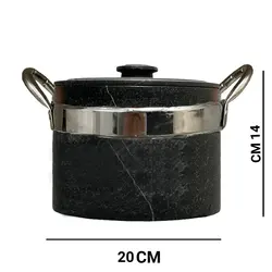 دیگ سنگی 6 نفره با دستگیره استیل مدل رویال صادراتی سوپر پلاس A2 | دیزی سنگی | قابلمه سنگی | هدیه تولد | هدیه روز مادر | هدیه ولنتاین | جهیزیه عروس | کادویی روز مادر | ظروف سنگی آقای سنگی | ظروف آنتیک و کلکسیونی | قابلمه سنگی لوکس و لاکچری | هدیه روز زن